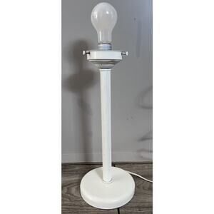 Vintage White Metal Lamp Post Candlestick Lamp NO SHADE Works Great